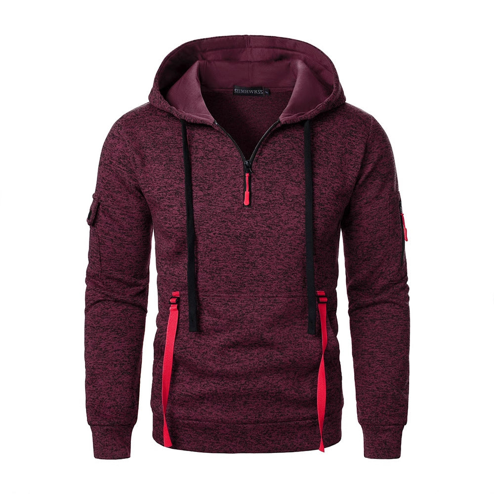 Herren sportlicher Hoodie mit atmungsaktiven Einsätzen und praktischen Reißverschlusstaschen Aliams