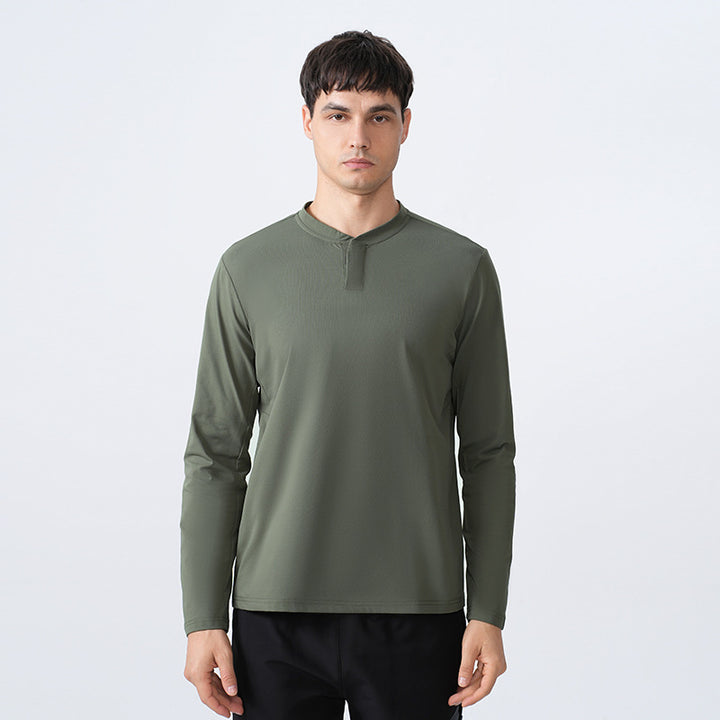 Herren Funktionales Langarmshirt mit Stehkragen Aliams