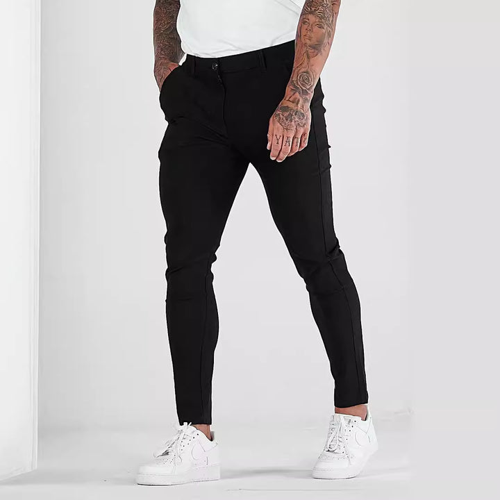 Herren eng anliegende Chinohose mit elastischem Bund und stylishem Design Aliams