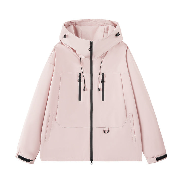 Herren wasserabweisende Outdoor-Jacke mit verstellbarer Kapuze und multifunktionalen Taschen Aliams