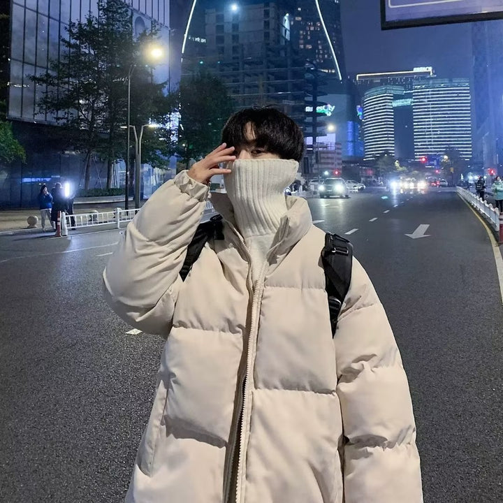 Herren gesteppte Winterjacke mit hohem Kragen und praktischen Taschen Aliams