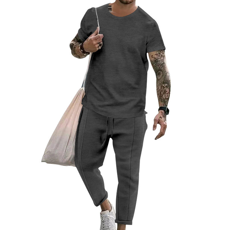 Herren Freizeit T-Shirt und Sweatpants Set mit modernem Schnitt Aliams