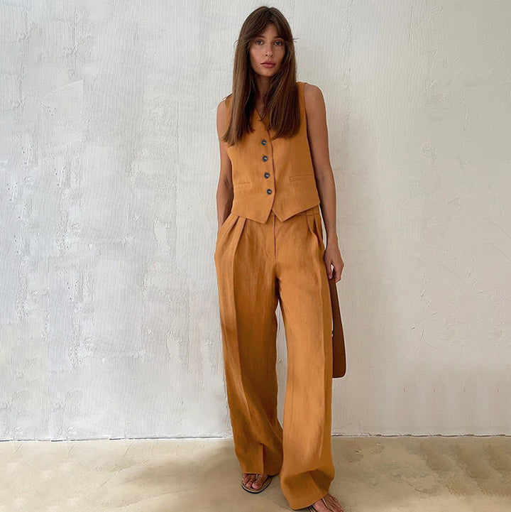 Ganztägiger Komfort Baumwoll Jumpsuit Satz