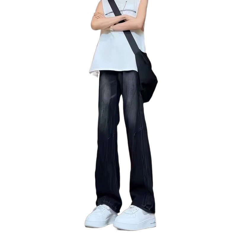 Damen lässige Wide-Leg Jeans mit stylischen Abnähern und hohen Taillen Aliams