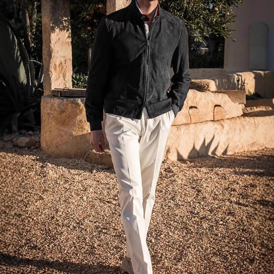 Herren Stilvolle Suedejacke Aliams