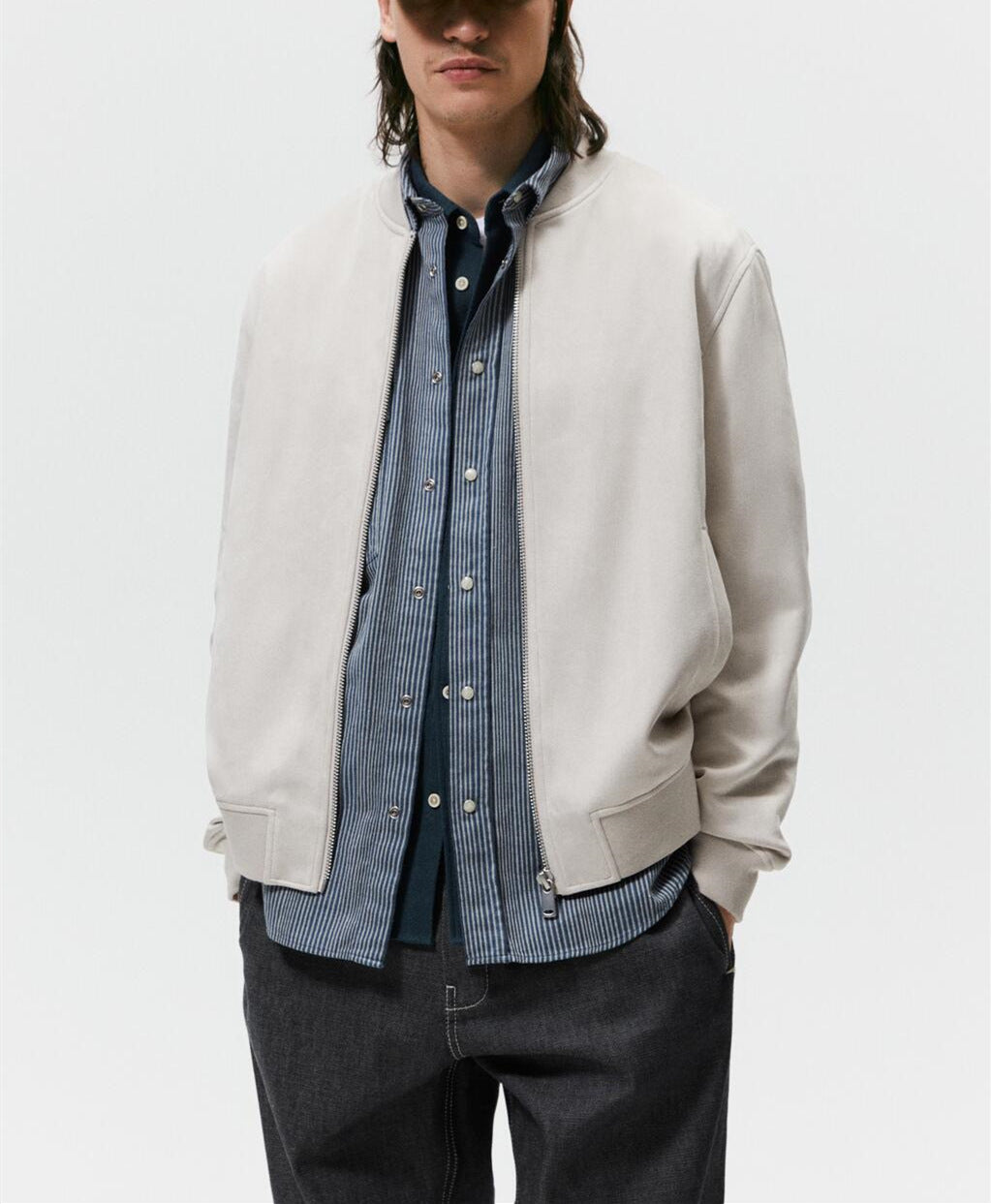 Herren Casual Elegante Sweatjacke mit Rundhalsausschnitt und seitlichen Eingrifftaschen Hedi-Mode