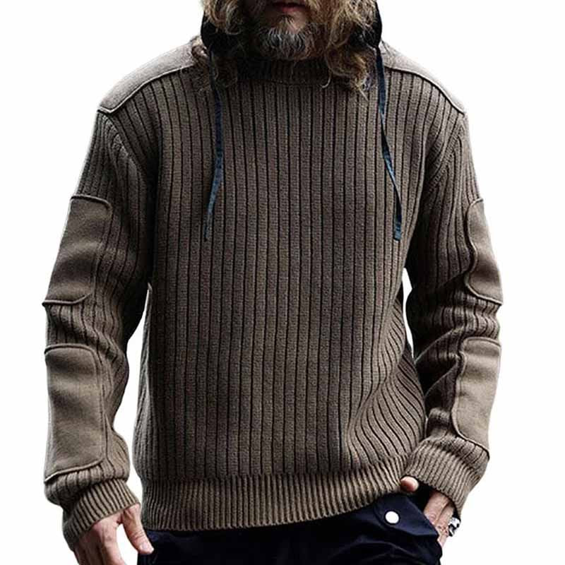 Herren Strickpullover mit Struktur und Kapuze Aliams