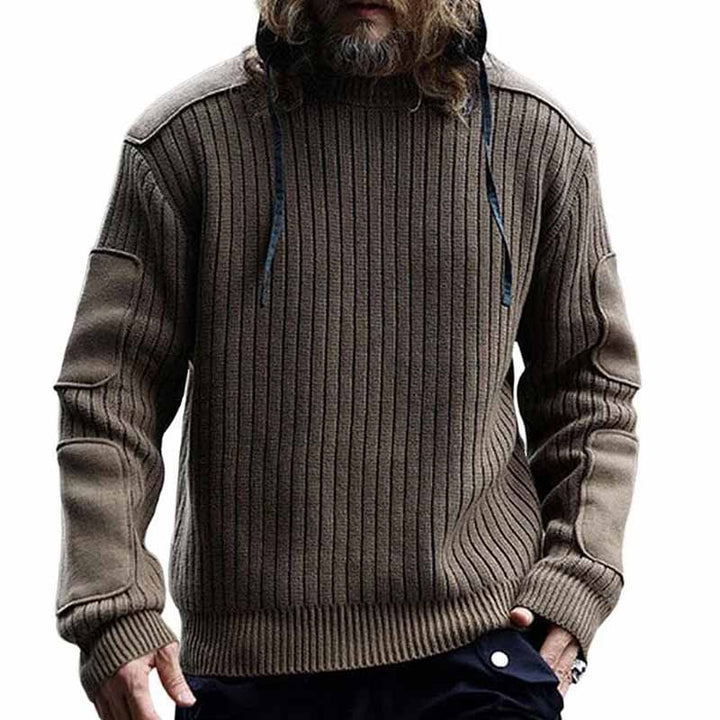 Herren Strickpullover mit Struktur und Kapuze Aliams