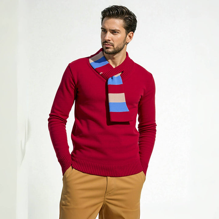 Herren hochwertiger V-Ausschnitt Pullover aus weichem Strickmaterial Aliams