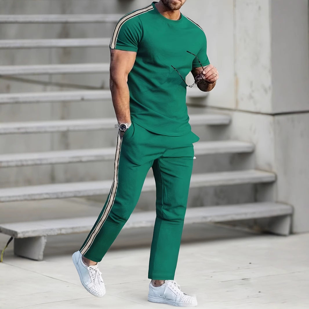 Herren Sportliches Trikot und Jogginghose-Set mit seitlichen Details Aliams