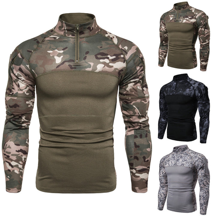 Herren Funktionsshirt mit Stehkragen und innovativem Camouflage-Design Aliams
