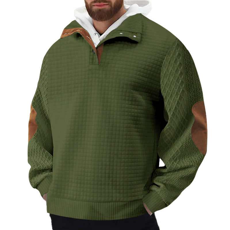 Herren Robuster Fleece-Pullover mit hohem Kragen und strukturiertem Design Aliams