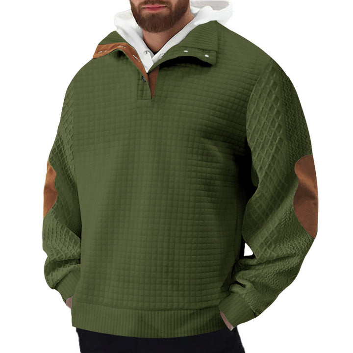 Herren Robuster Fleece-Pullover mit hohem Kragen und strukturiertem Design Aliams