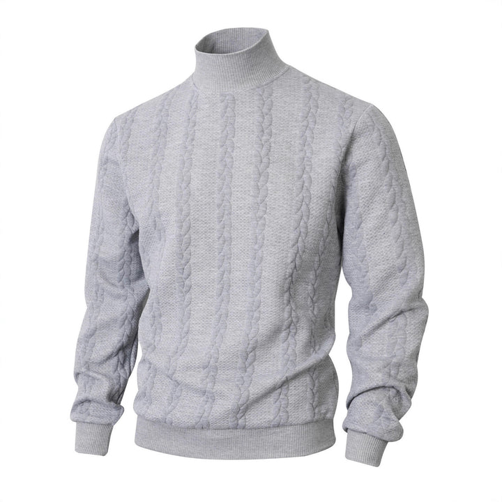 Herren Pullover mit hochgeschlossenem Kragen und strukturiertem Muster Aliams