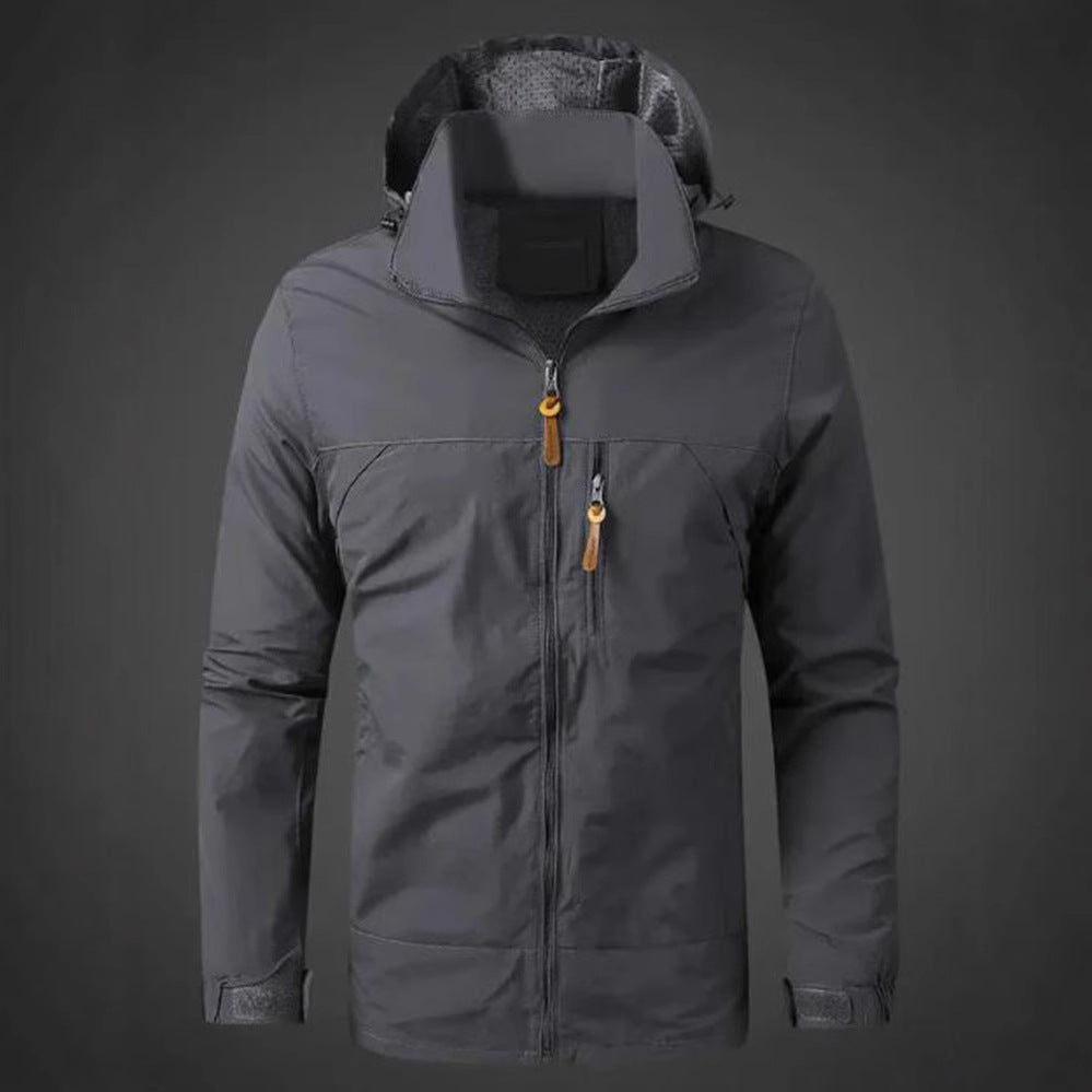 Herren Wetterfeste Funktionsjacke mit verstellbarer Kapuze Aliams