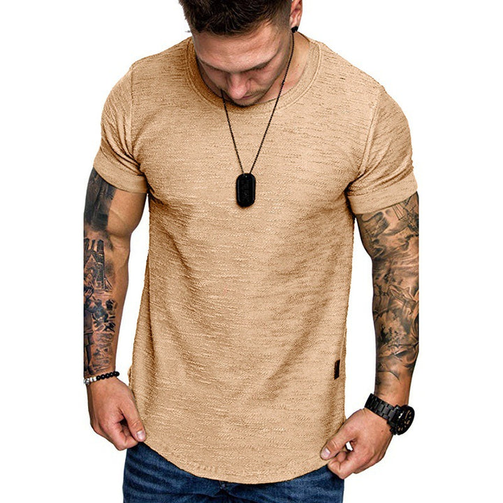 Herren hochwertiges T-Shirt mit strukturiertem Gewebe und figurbetonendem Schnitt Aliams