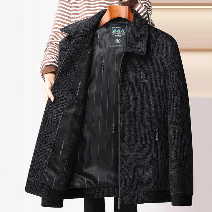 Herren eleganter Mantel mit modischem Schnitt und praktischen Taschen Aliams