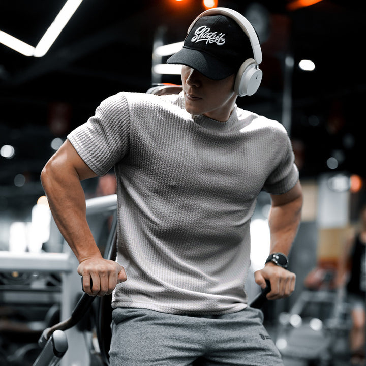 Herren Fitnessshirt mit strukturiertem Gewebe Aliams