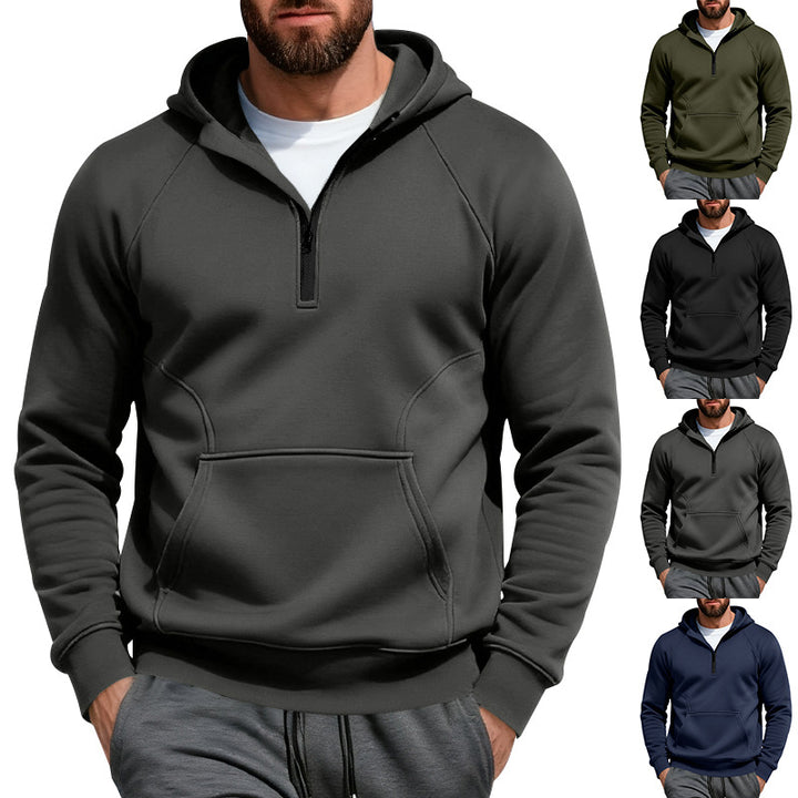 Herren sportlicher Kapuzenpullover mit modernem Reißverschluss und praktischen Taschen Aliams