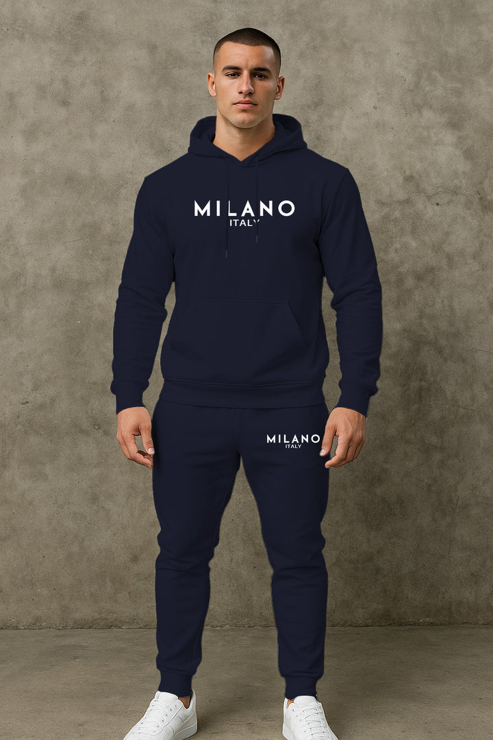 Herren Hoodie und Jogginghose Set mit stylischem Milano Print Aliams