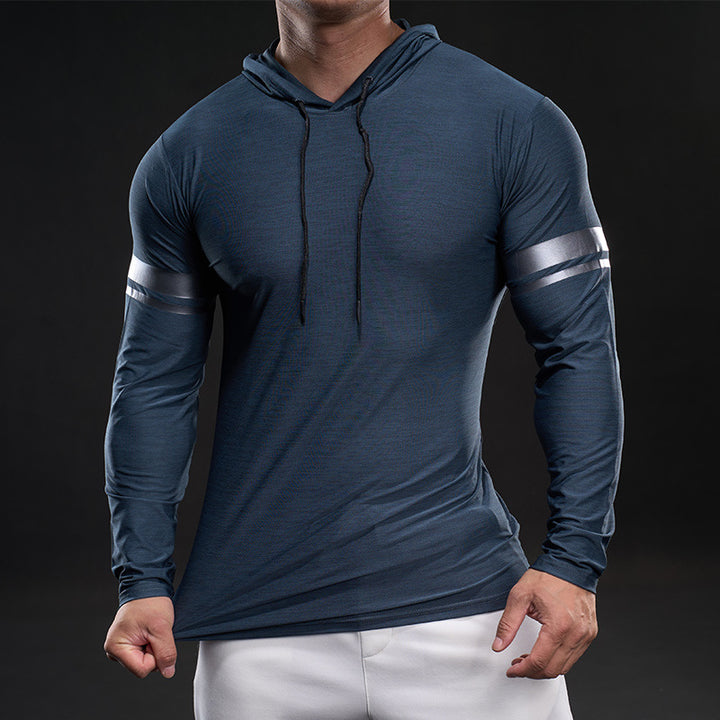 Herren sportliches Langarm-Hoodie-Shirt Aliams