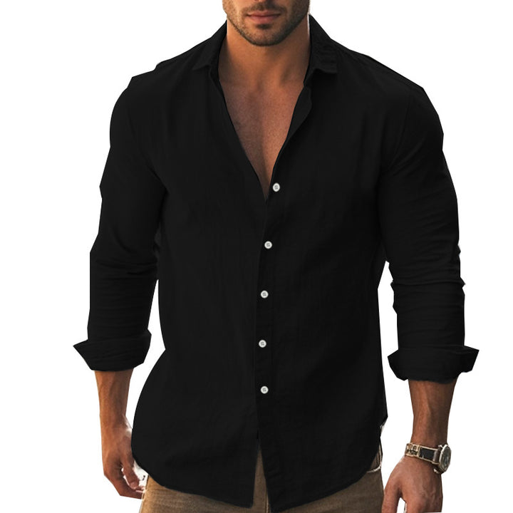 Herren elegantes Langarmhemd mit modernem Slim-Fit-Schnitt und praktischen Details Aliams
