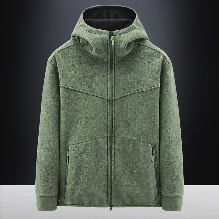 Herren Fleecejacke mit praktischen Taschen und verstellbarer Kapuze Aliams