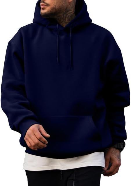 Herren Hoodie mit geräumiger Kapuze und Kängurutasche Aliams