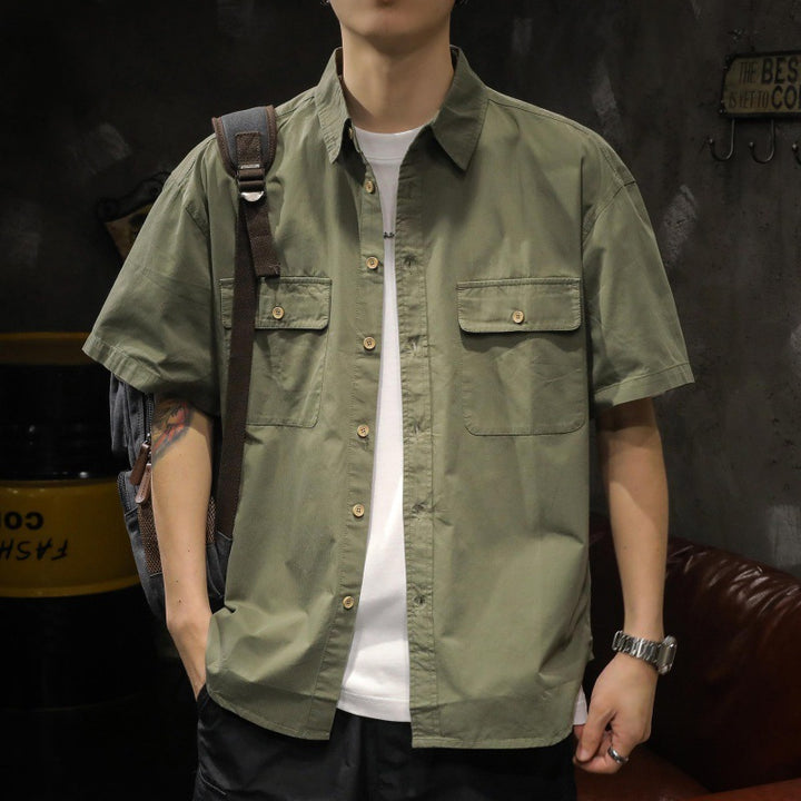 Herren Kurzarm-Hemd mit praktischen Brusttaschen Aliams