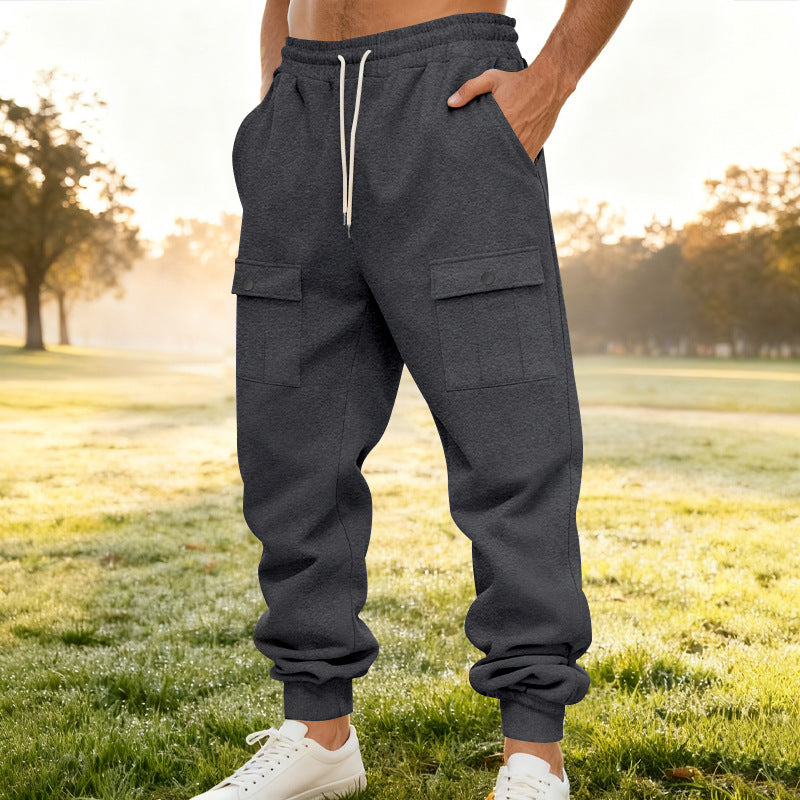 Herren Cargo-Jogginghose mit elastischem Bund und funktionalen Taschen Aliams