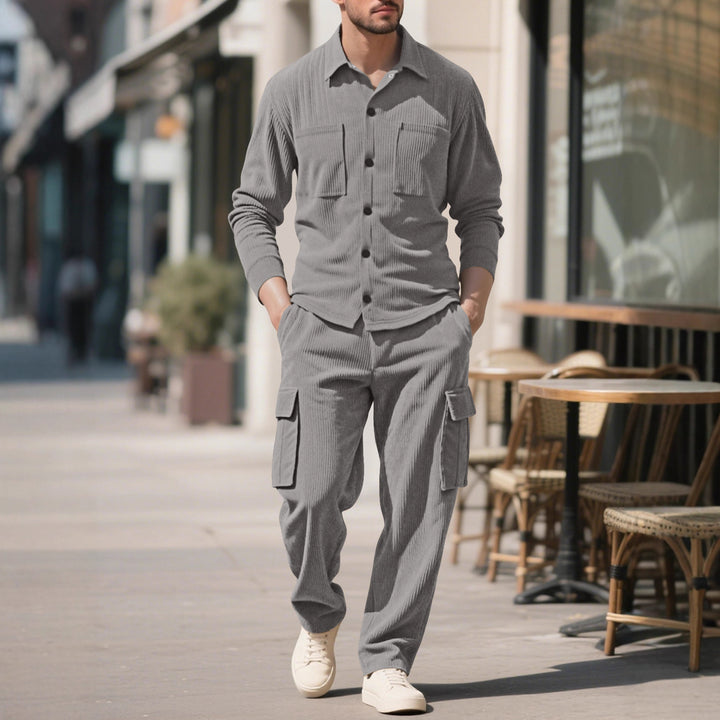 Herren Cargo-Set mit strukturierter Jacke und Hose Aliams