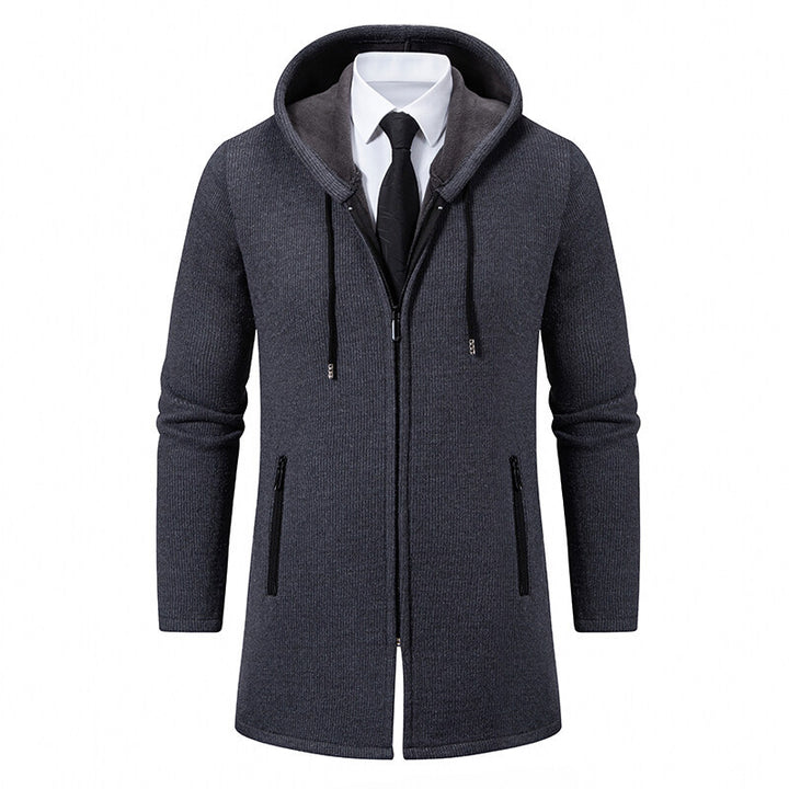 Herren urbane Kombination aus eleganter Jacke mit Kapuze und schickem Reißverschluss Aliams