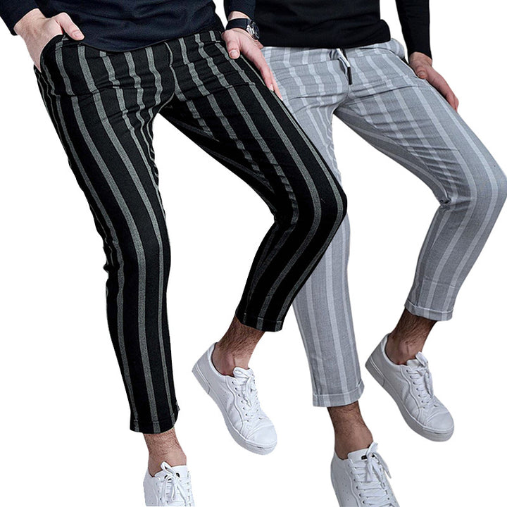 Herren Freizeithosen im modernen Streifenlook mit elastischem Bund Aliams