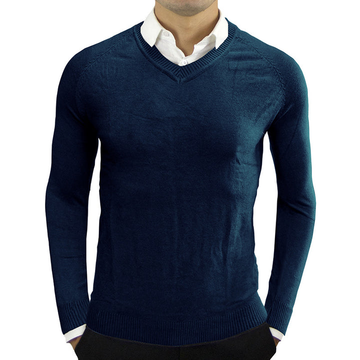 Herren V-Ausschnitt Feinstrickpullover Aliams
