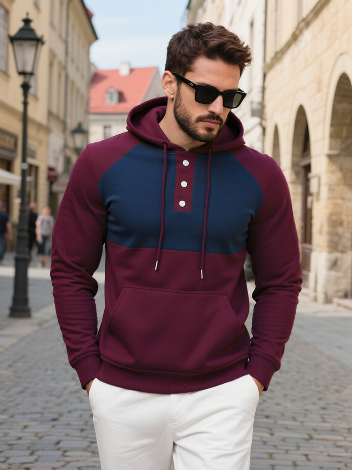 Herren Hoodie mit modischem Kontrastdesign Aliams
