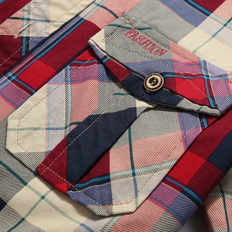 Herren Kariertes Langarmhemd Aliams