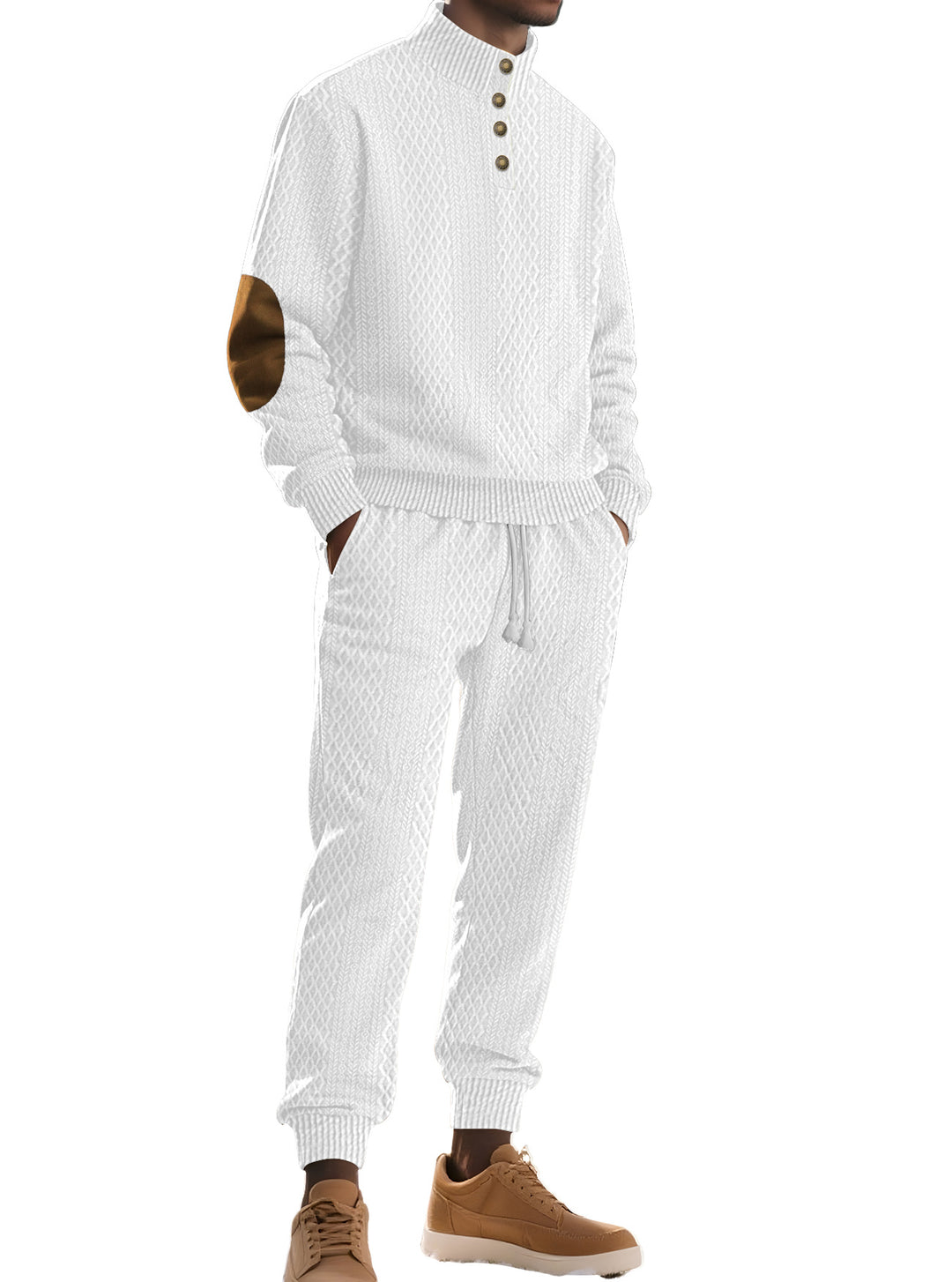 Herren Gemütlicher Strickanzug mit modernem Kragen Aliams