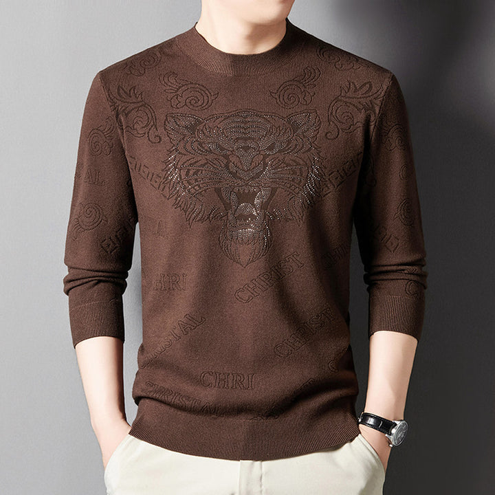 Herren Strickpullover mit einzigartigem Löwenmotiv Aliams