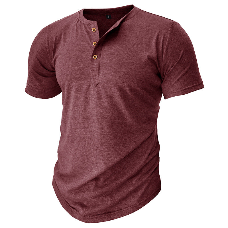 Herren Henley T-Shirt mit Knöpfen und lässigem Schnitt Aliams