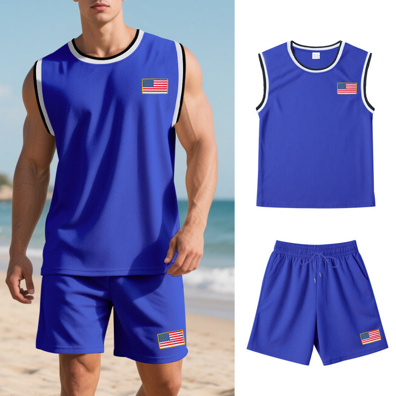 Herren Sportanzug mit ärmellosem Oberteil und Shorts Aliams