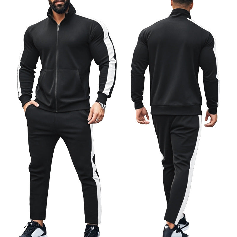 Herren Sportlicher Trainingsanzug mit modernem Stehkragen und praktischen Taschen Aliams
