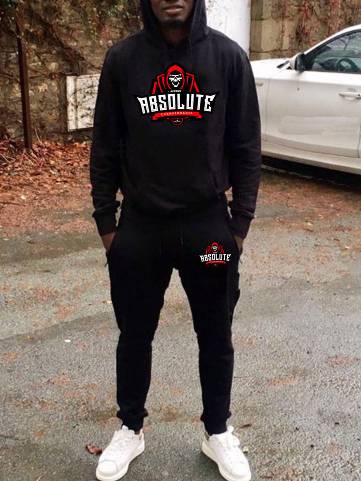 Herren Kapuzenpullover und Jogginghose Set mit sportlichem Grafikdruck Aliams