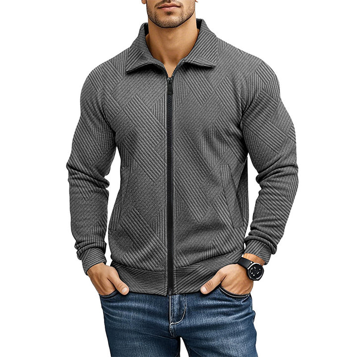 Herren bequeme und stylische Kapuzenjacke mit strukturiertem Gewebe Aliams
