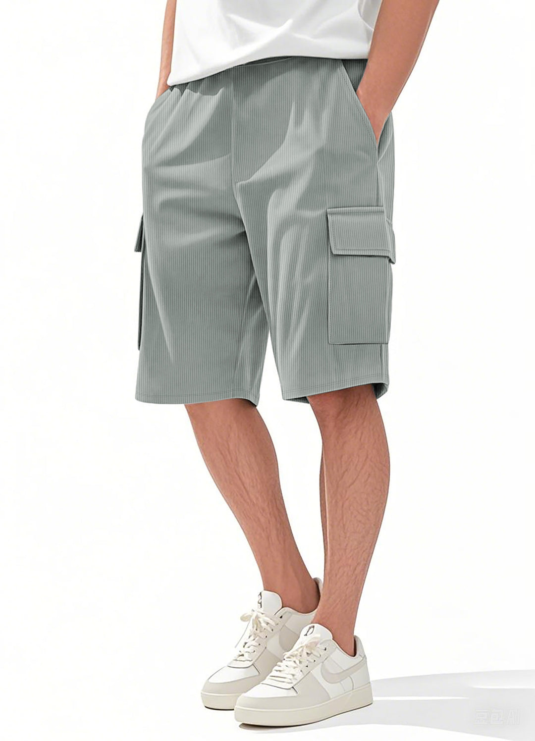 Herren Cargo-Shorts im modernen Streifen-Design mit praktischen Taschen Aliams