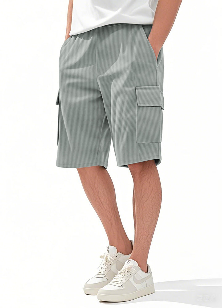 Herren Cargo-Shorts im modernen Streifen-Design mit praktischen Taschen Aliams