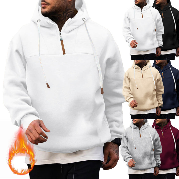 Herren Sport-Hoodie mit hohem Kragen und Reißverschluss Aliams