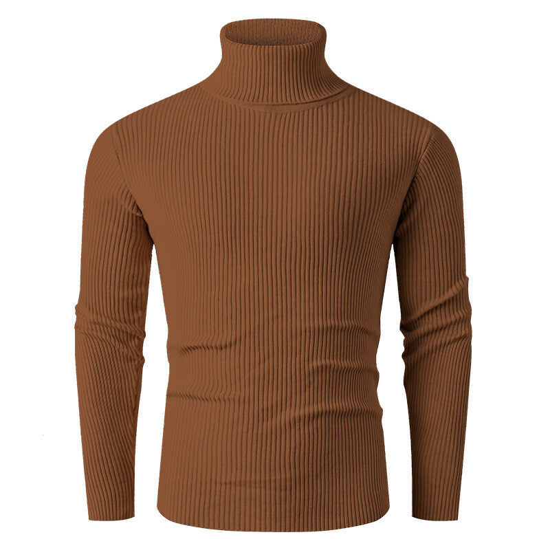 Herren eleganter Rollkragenpullover aus strukturiertem Strickmaterial Aliams