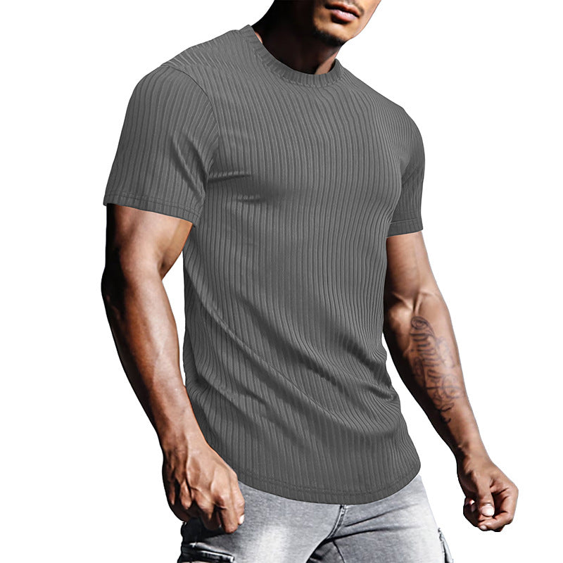 Herren Fitted Rundhalsshirt mit strukturiertem Design und atmungsaktivem Material Aliams