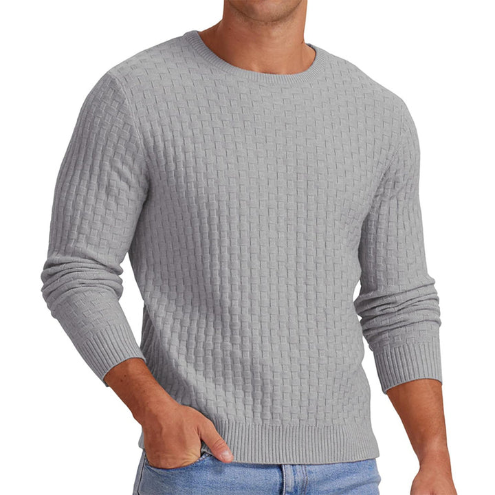 Herren strukturiertes Sweatshirt mit Rundhalsausschnitt und langem Arm Aliams