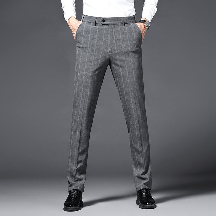 Herren elegante gestreifte Anzughose Aliams